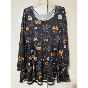 Sourpuss Halloween black cats pumpkin skull dress